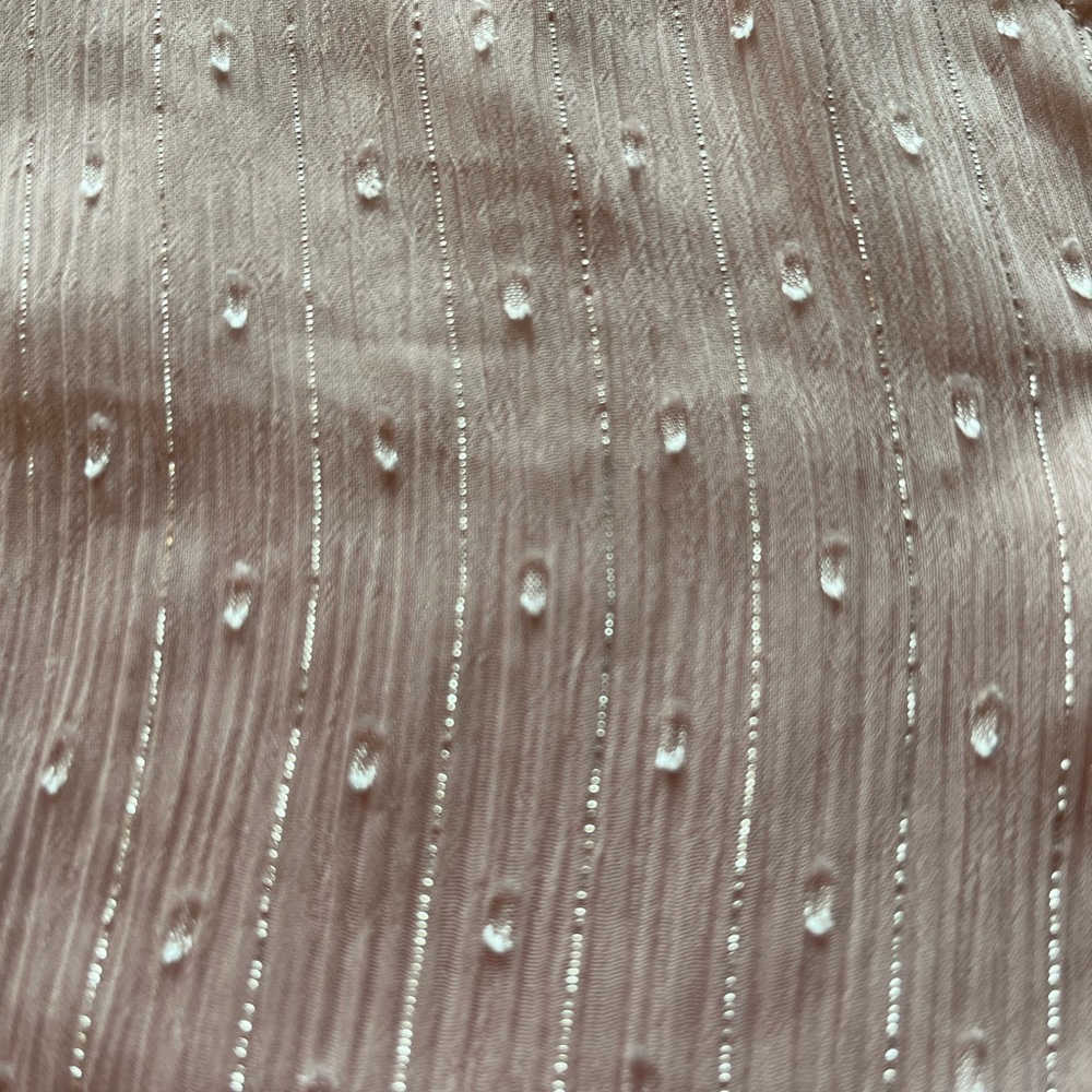 Express Light Pink Metallic Button-Front Blouse - Picture 5 of 8